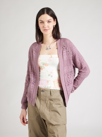 ABOUT YOU Knit Cardigan 'Mila' in Purple: front