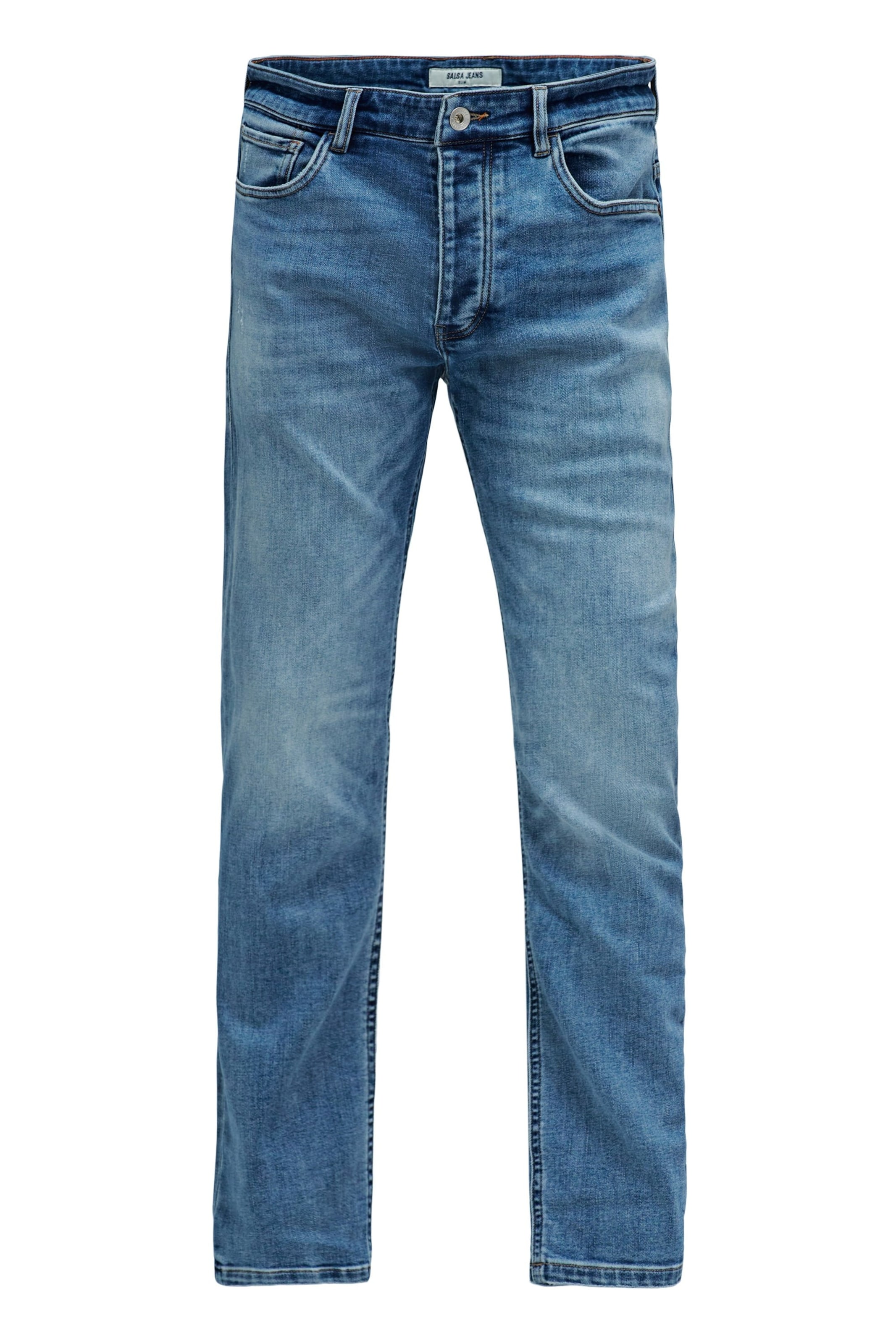 Coupe slim Jean Salsa Jeans en bleu : devant