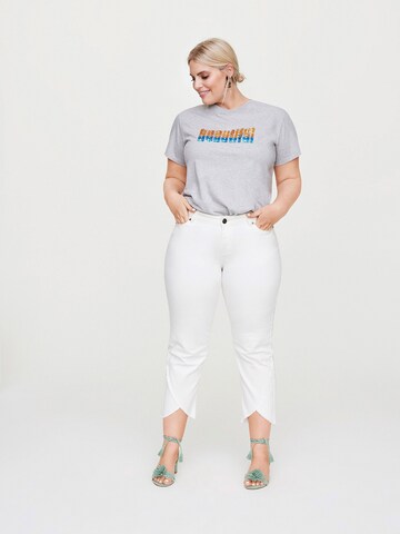 Rock Your Curves by Angelina K. Slimfit Jeans in Wit