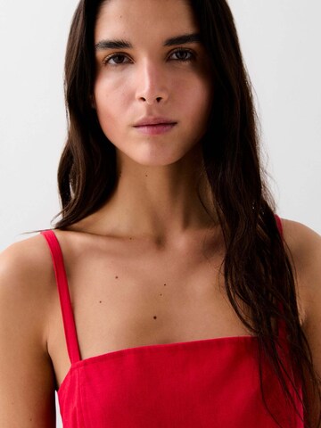 Scalpers Linen Scallop Dress ' ' in Rot