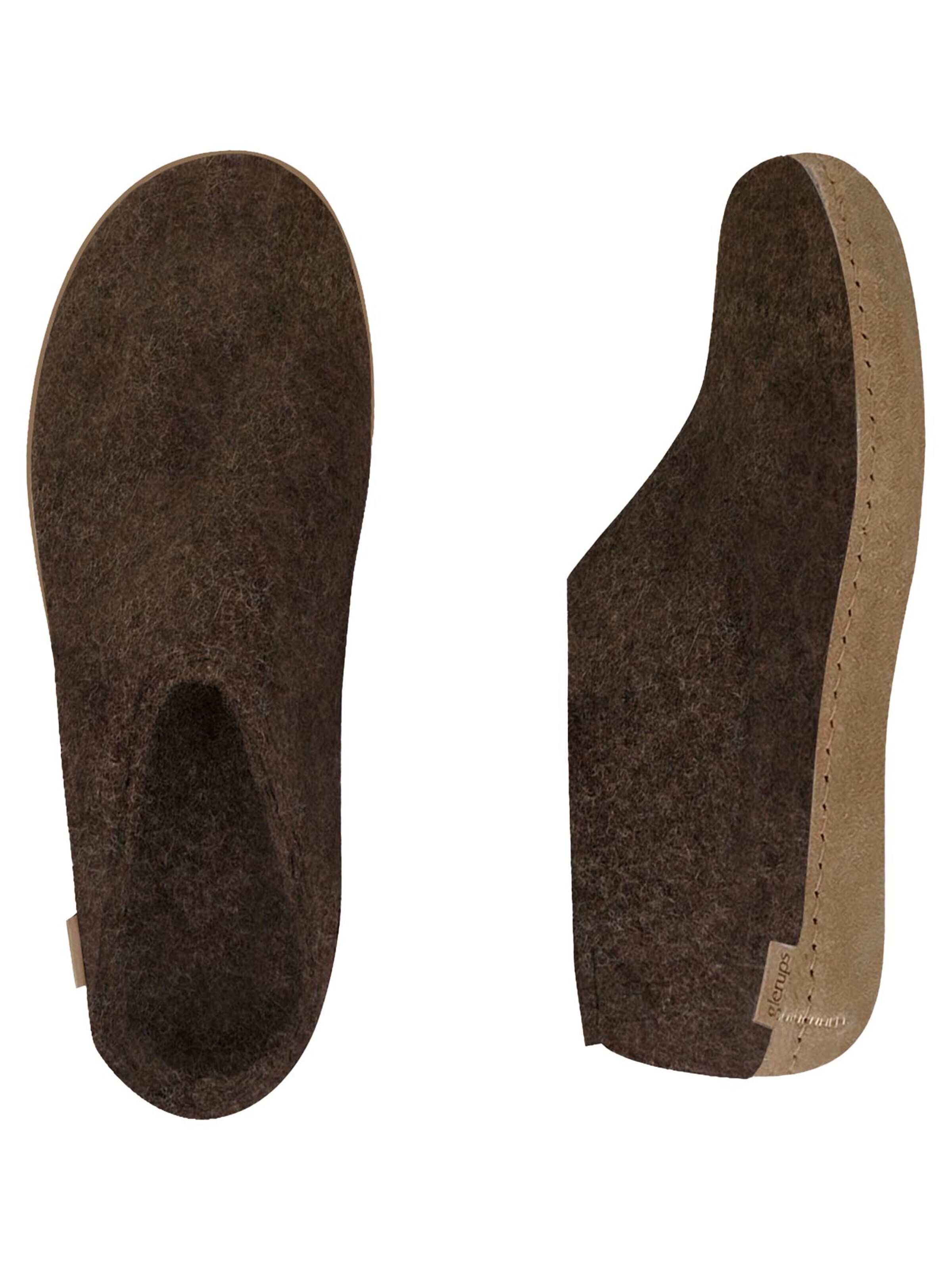 Glerups Slipper 'Ledersohle' in Brown