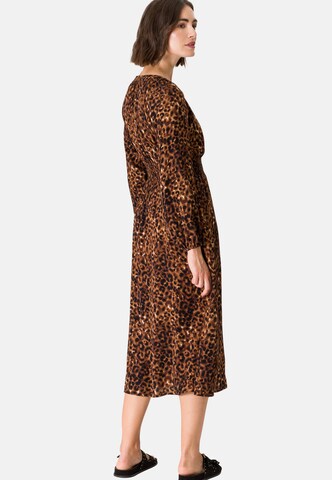 zero Midikleid mit Leoprint in Braun