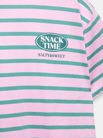 Pull&Bear Koszulka 'TACOS' w kolorze fioletowy