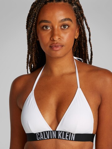 Calvin Klein Swimwear Triangle Bikini top 'Intense Power' in White: front