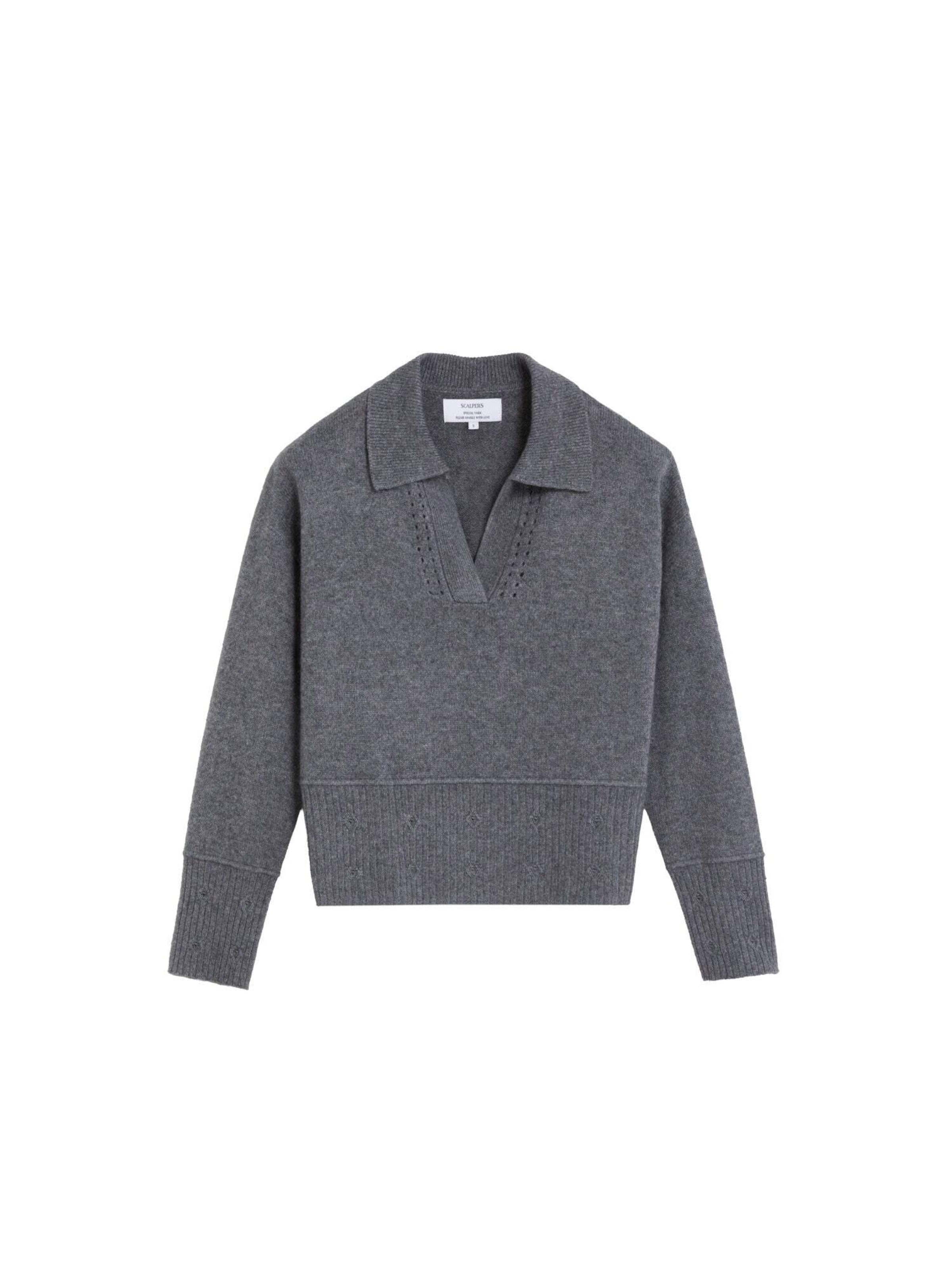Scalpers Pulóver - szürke: elől