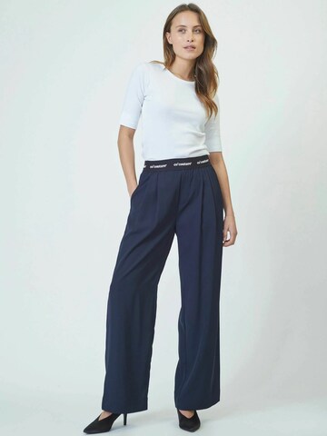Wide Leg Pantalon 'Amina' co'couture en bleu