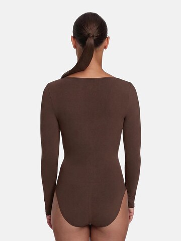 cfab Shapingbody 'Bodysuit Sculpting Shapewear Longsleeve mit Slip' i brun