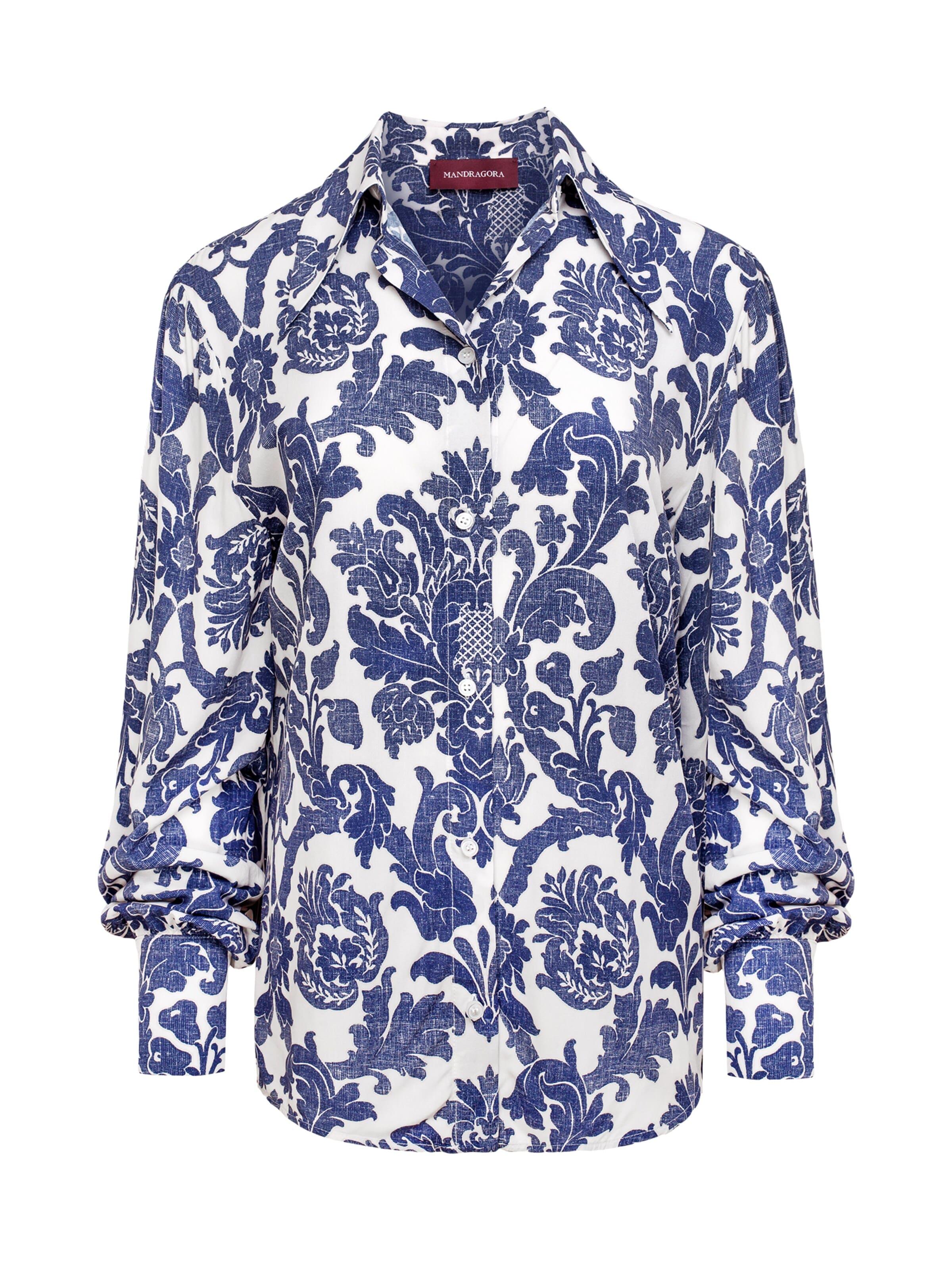Camicia da donna 'Daya' di mandragora in blu: frontale