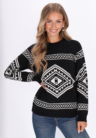 Pull-over IZIA en noir : devant