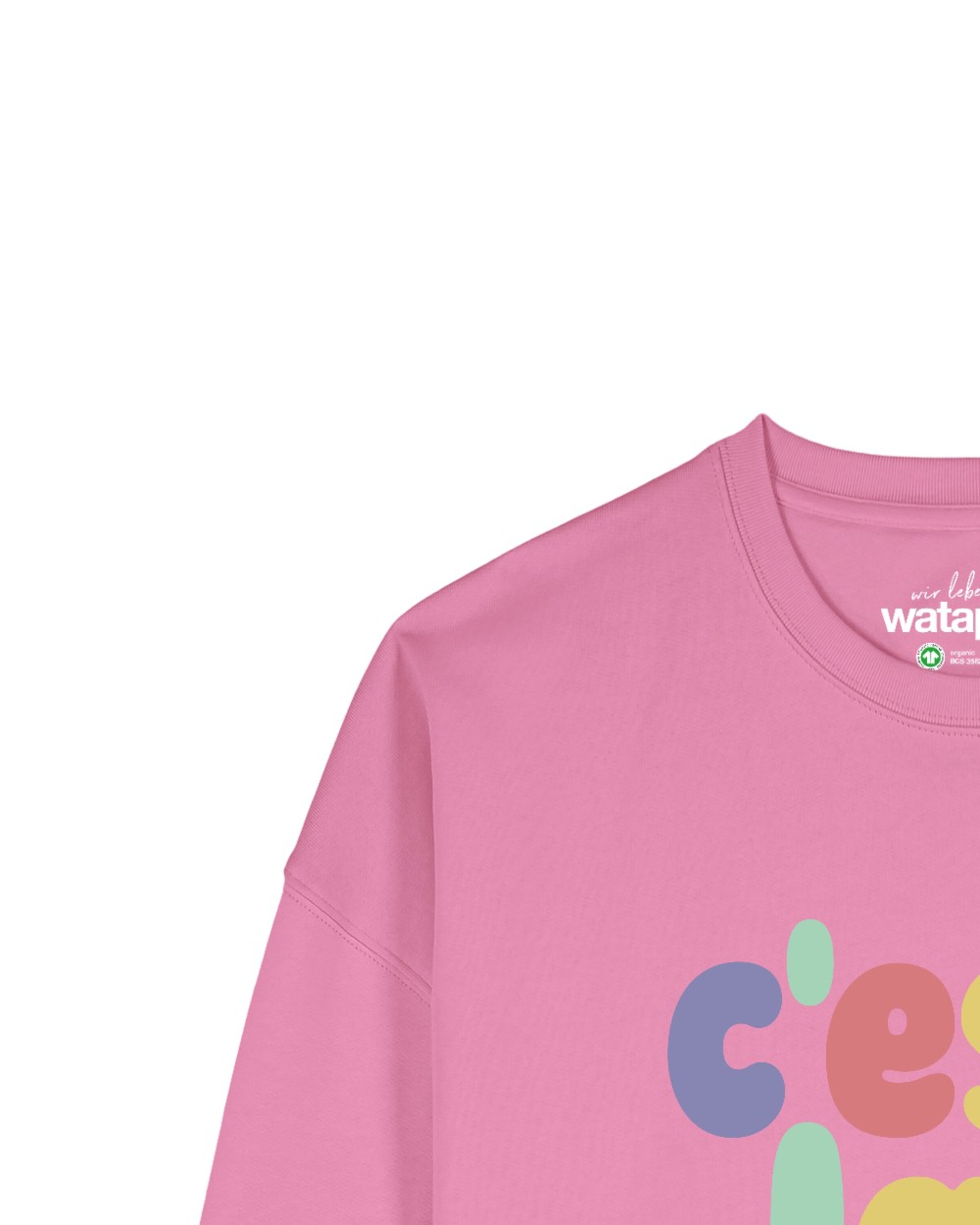 Sweat-shirt 'C'est la vie ' Watapparel en rose