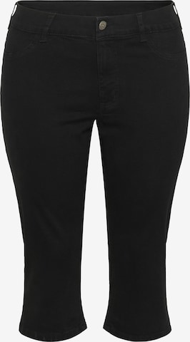 KAFFE CURVE Slimfit Jeansy 'KClaurina' w kolorze czarny: przód