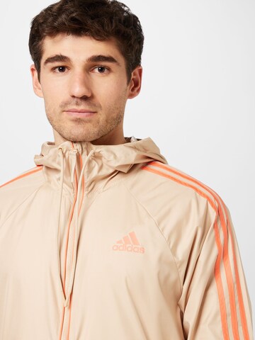 ADIDAS SPORTSWEAR Athletic Jacket 'Bsc 3-Stripes Wind' in Beige