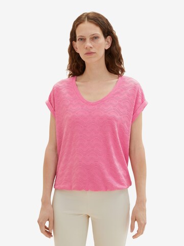 T-shirt TOM TAILOR en rose : devant