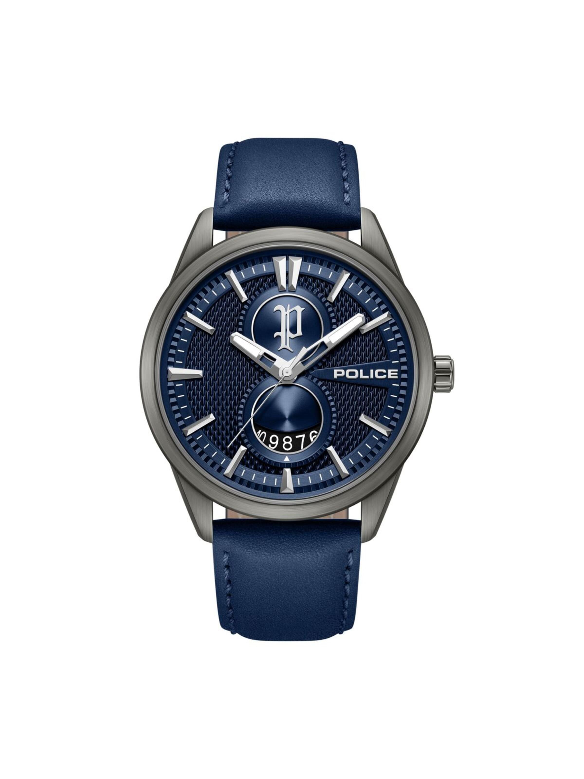Montre à affichage analogique POLICE en bleu : devant