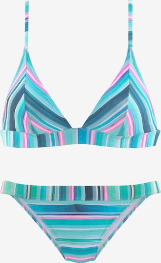 Costum de baie două piese VENICE BEACH pe turcoaz / albastru aqua / roz / alb, Vizualizare produs