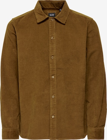 Only & Sons Button Up Shirt 'BRAN' in Brown: front