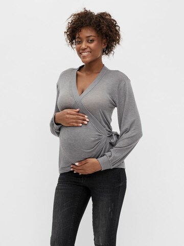 MAMALICIOUS Knit Cardigan 'Anabel' in Grey: front