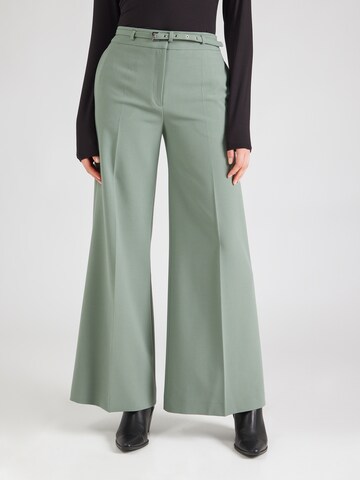 HUGO Wide Leg Hose 'Havinera' in Grün: Vorderseite