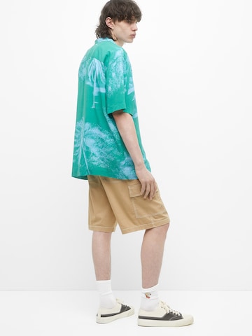 Pull&Bear Comfort fit Koszula w kolorze zielony