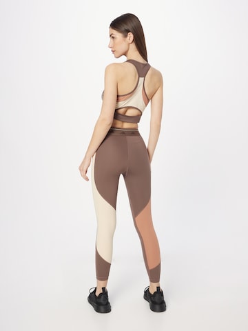 ADIDAS PERFORMANCE Skinny Workout Pants 'Techfit Colorblock' in Brown