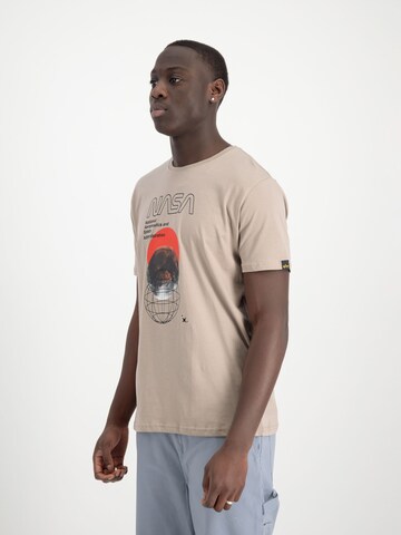 ALPHA INDUSTRIES Shirt 'NASA Orbit' in Beige