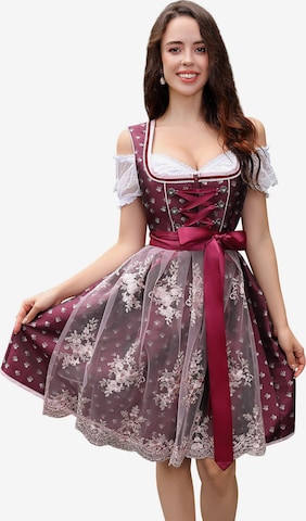 Yesfashion Dirndl in Rot: Vorderseite