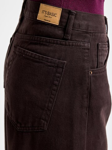 IT'S BASIC Wide leg Jeans 'ELENA PALAZZO MID RISE JEANS' in Bruin