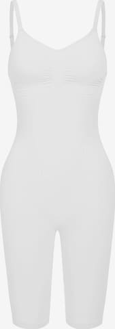 cfab (formerly creamy fabrics) Shapingbody 'Bodysuit Sculpting Shapewear mit Shorts' in Wit: voorkant