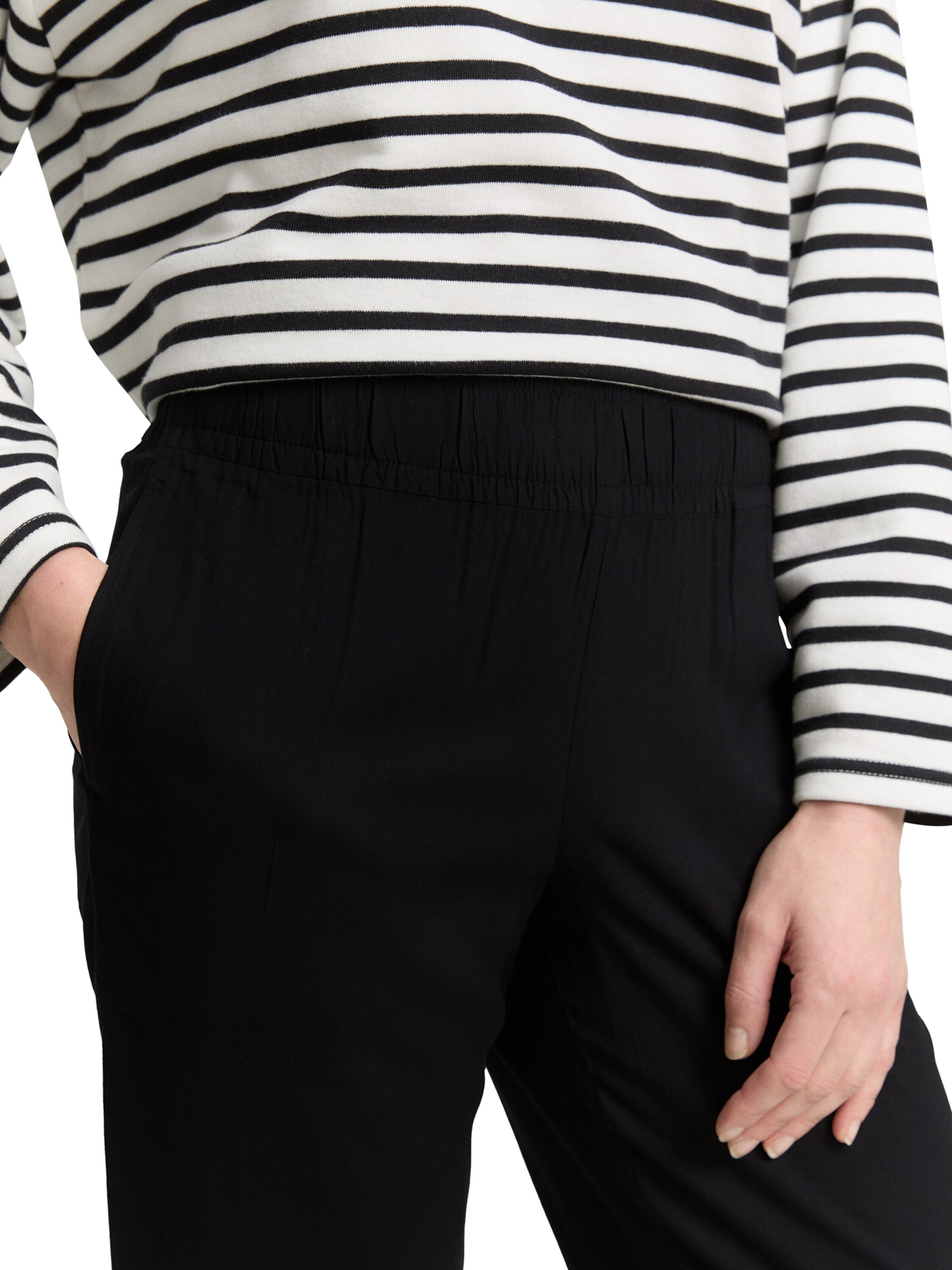 TOM TAILOR Loosefit Bukser i sort