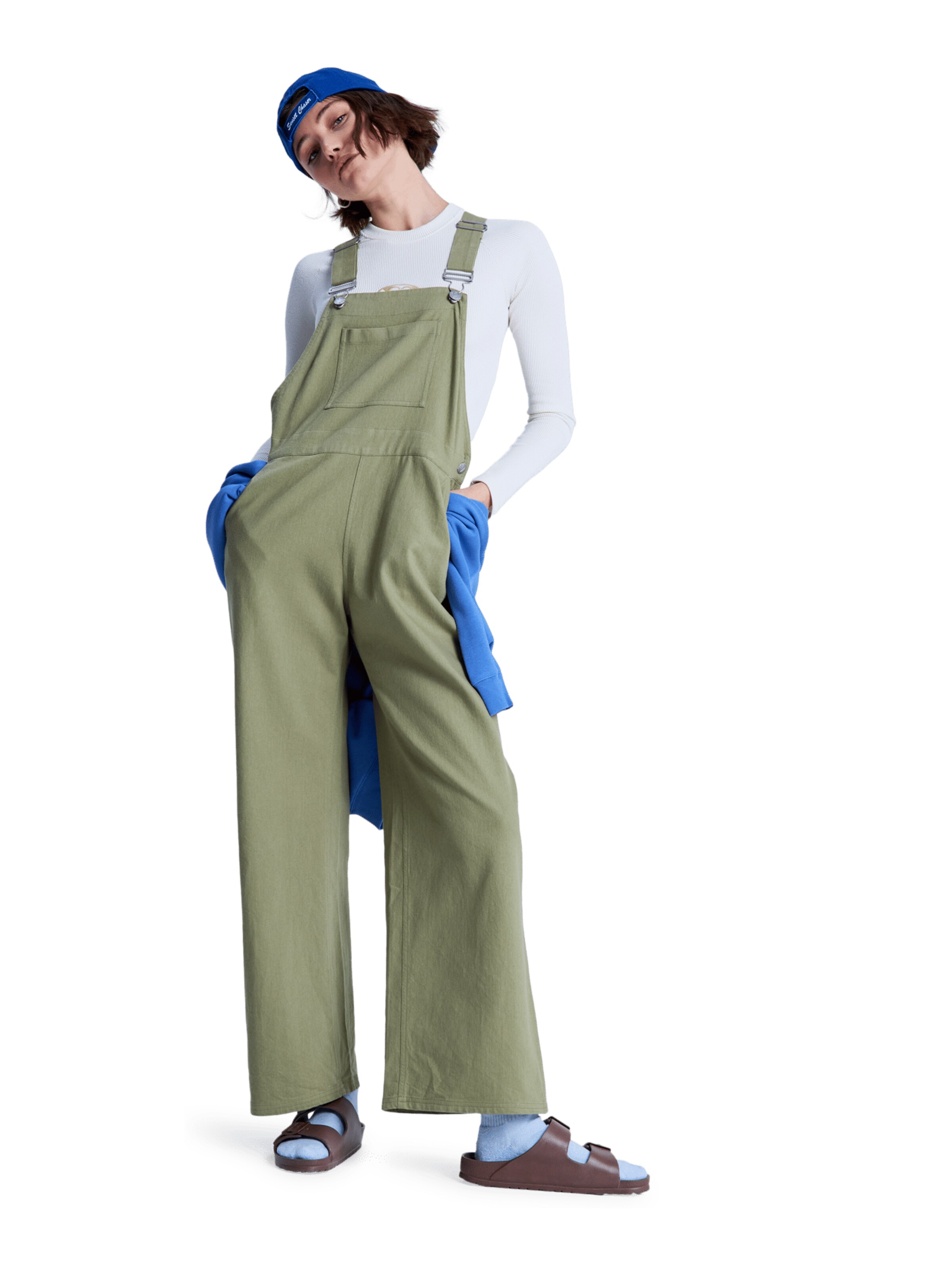 ROXY Wide Leg Latzhose in Grün