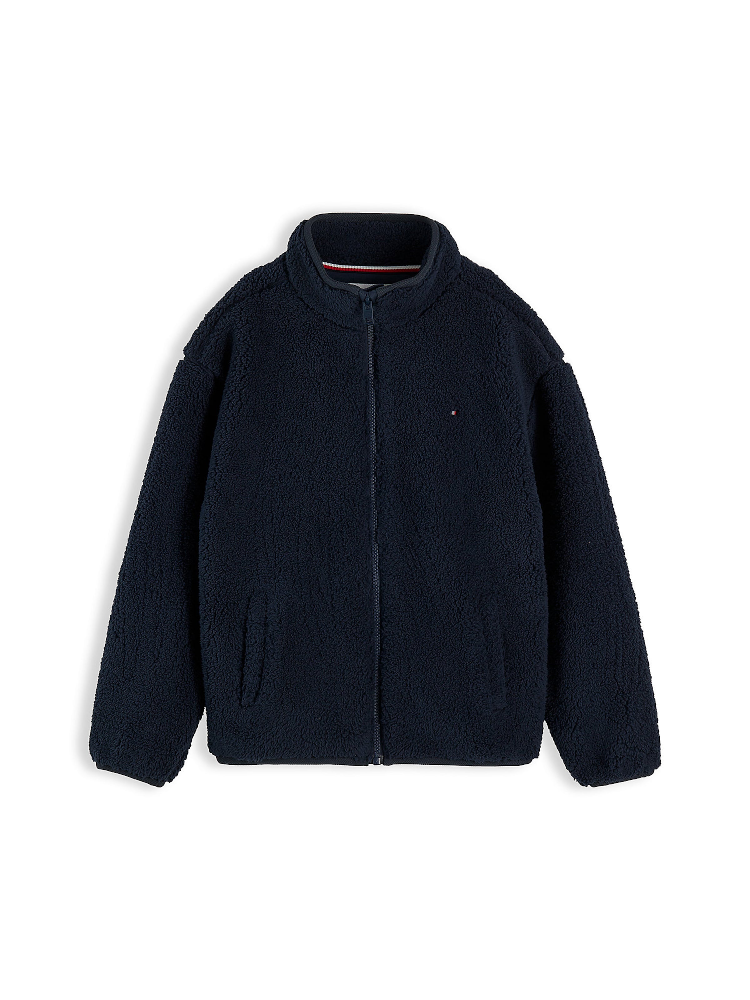 TOMMY HILFIGER Fleece jas in Blauw: voorkant