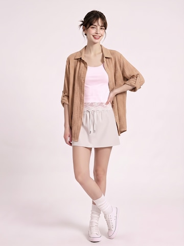 TorWeit Oversizeshirt 'Essential Cotton Shirt'‌‌‌‌ in Beige
