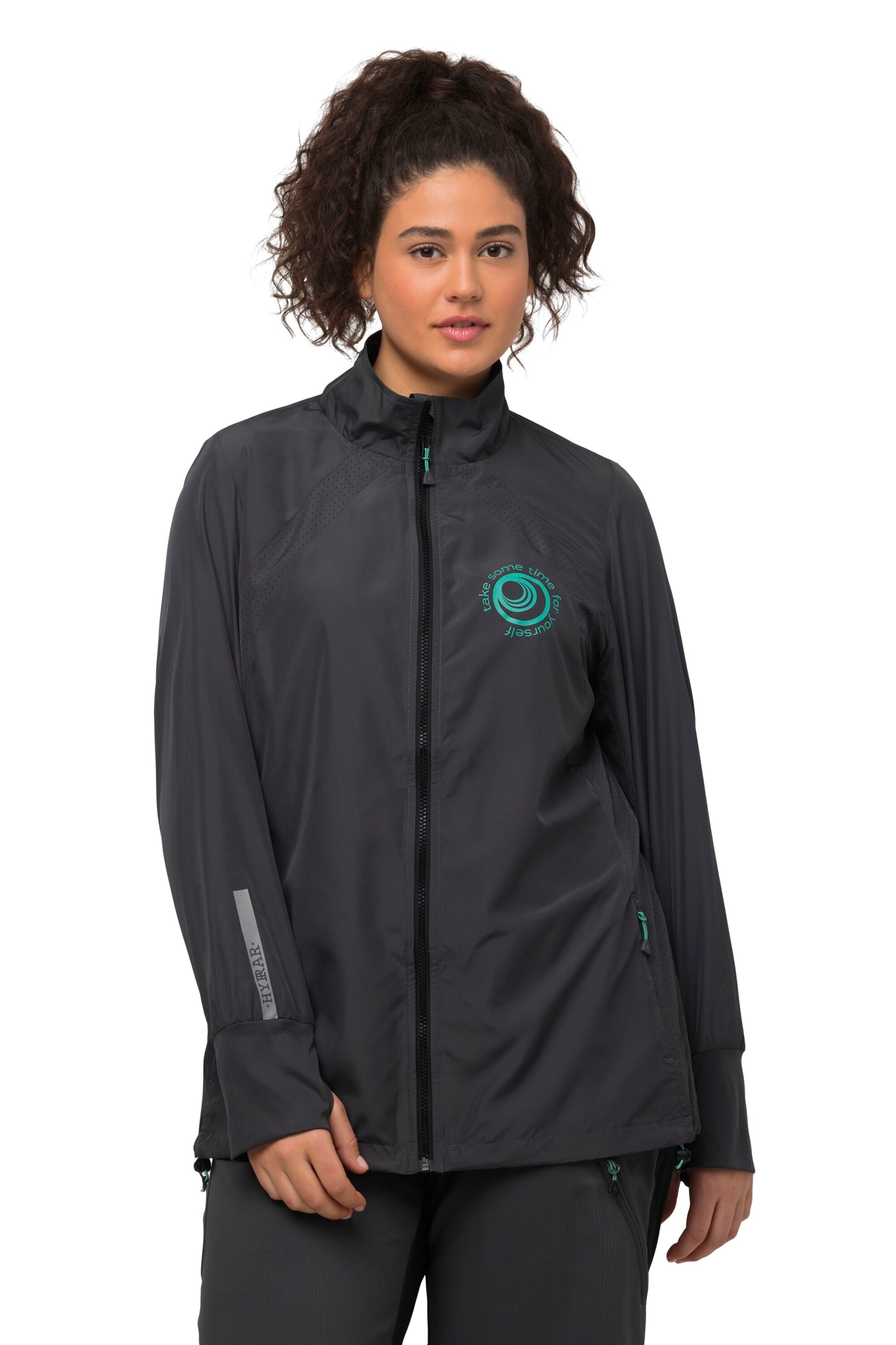 Ulla Popken Performance Jacket in Black: front