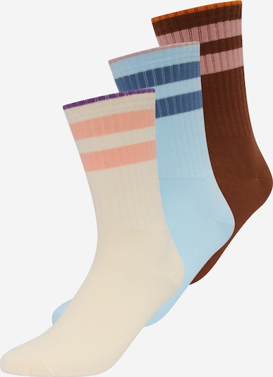 BeckSöndergaard Socks 'Tenna' in Light blue / Peach / Pink / Burgundy, Item view