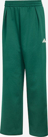 Wide leg Pantaloni sport de la ADIDAS SPORTSWEAR pe verde: față