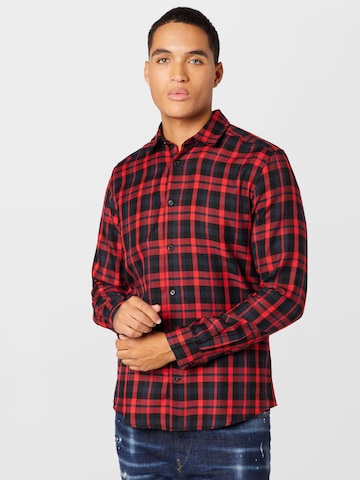 Only & Sons Slim fit Button Up Shirt 'Ari' in Red: front