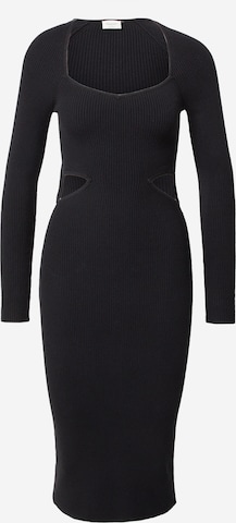 Rochie tricotat de la Abercrombie & Fitch pe negru: față