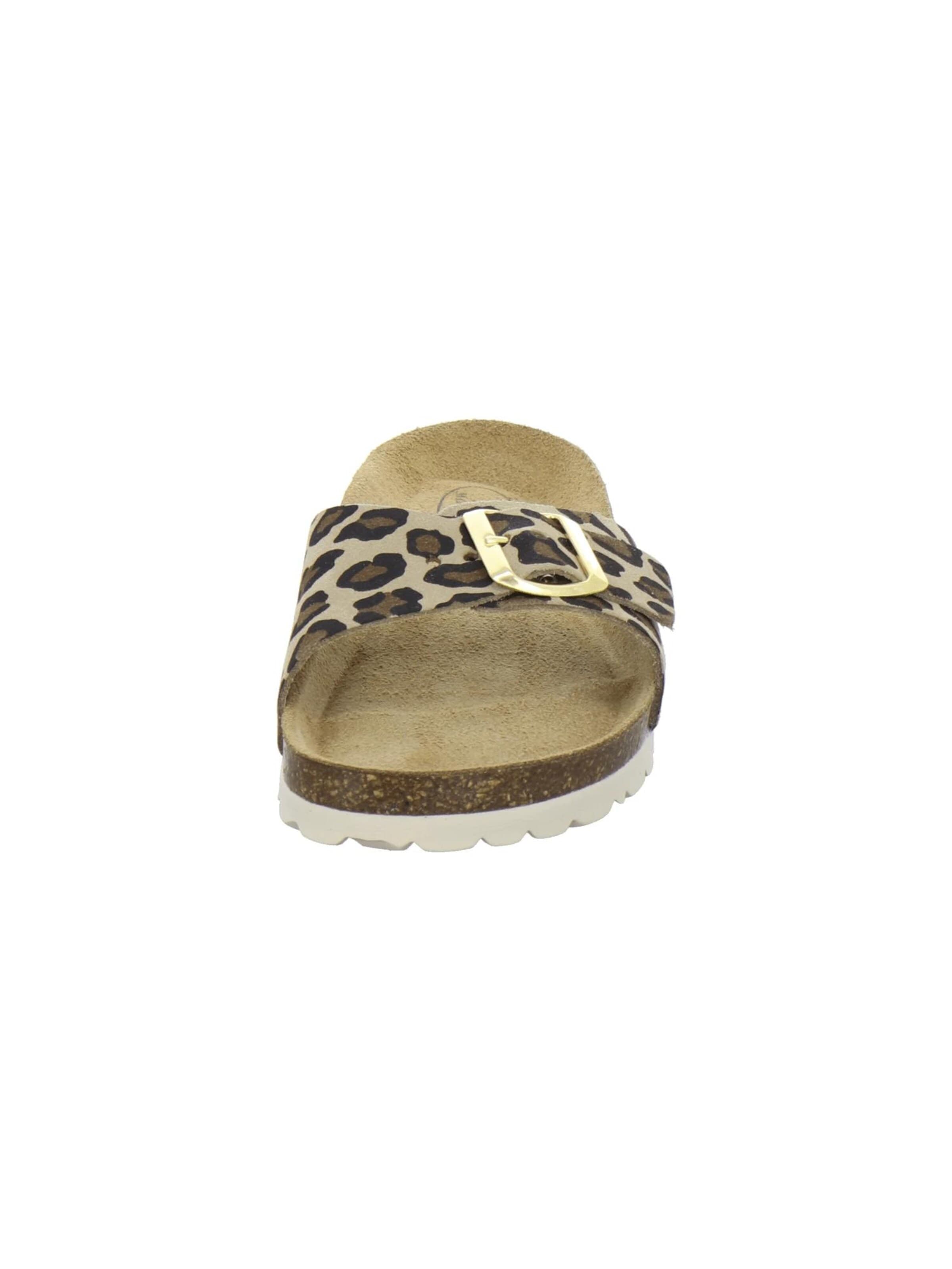 AFS-Schuhe - Zapatos abiertos 'Pantoletten Damen Einschnaller leo-beige' en beige