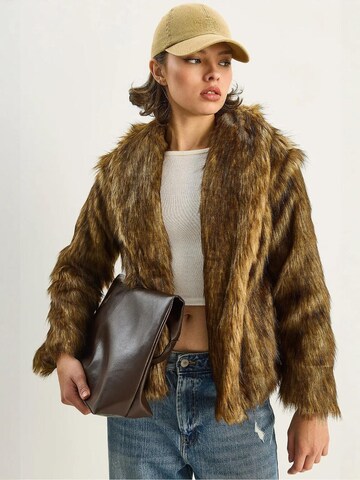 Bianco Lucci Between-Season Jacket 'Kunstpelzmäntel' in Brown: front