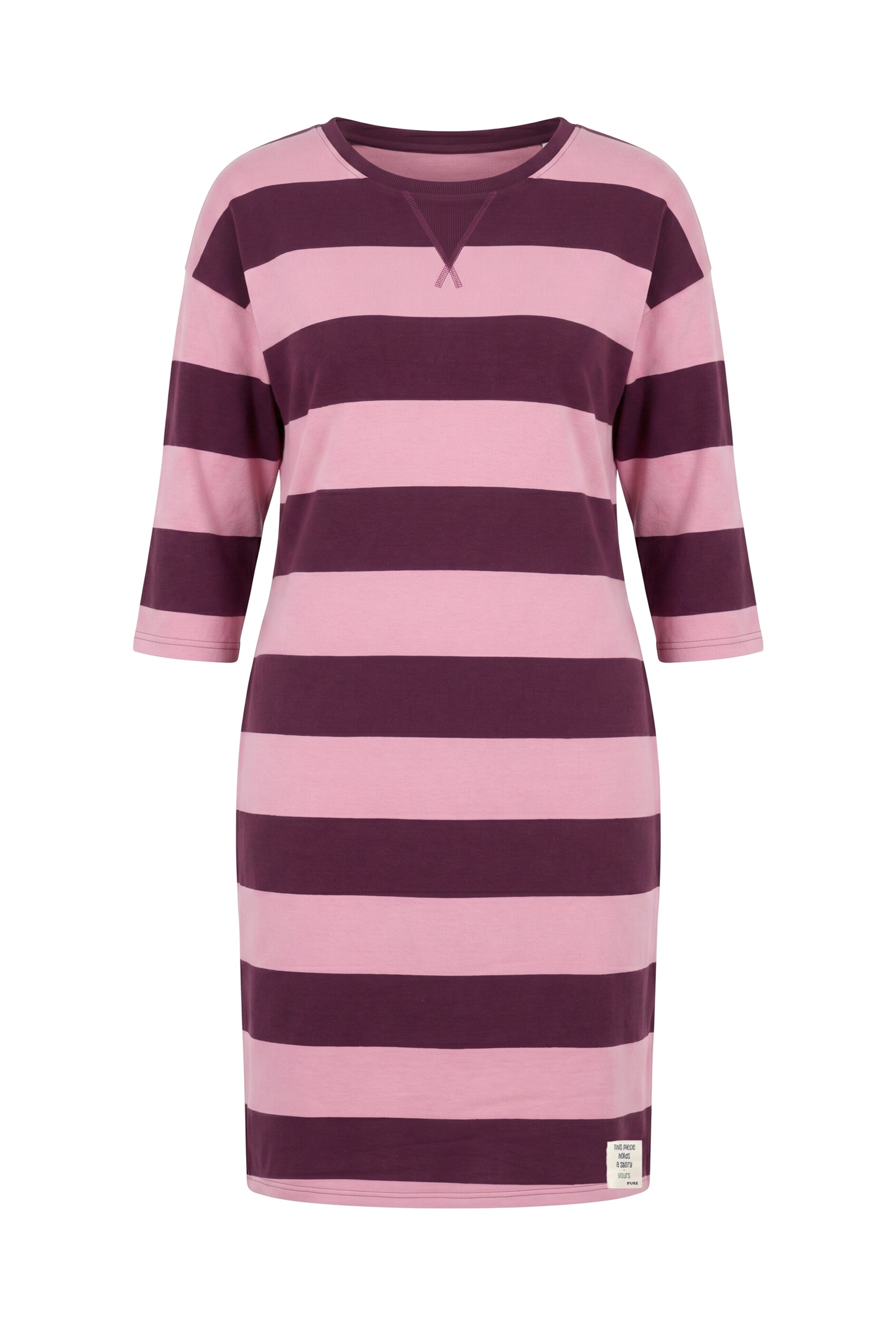 Ulla Popken Jurk in 42-44 in de kleur Pink / Bourgogne / Wit, Productweergave
