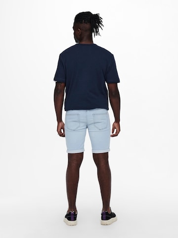 Only & Sons Slimfit Shorts in Blau