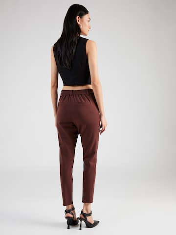 VILA Slim fit Pleat-Front Pants 'Varone' in Brown