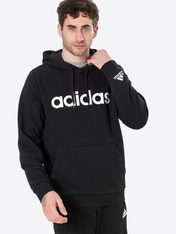 ADIDAS SPORTSWEARSportska sweater majica 'Essentials French Terry Linear Logo' - crna boja: prednji dio