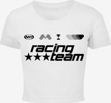 Miss Tee Paita 'Number One Racing Team' värissä valkoinen: etupuoli