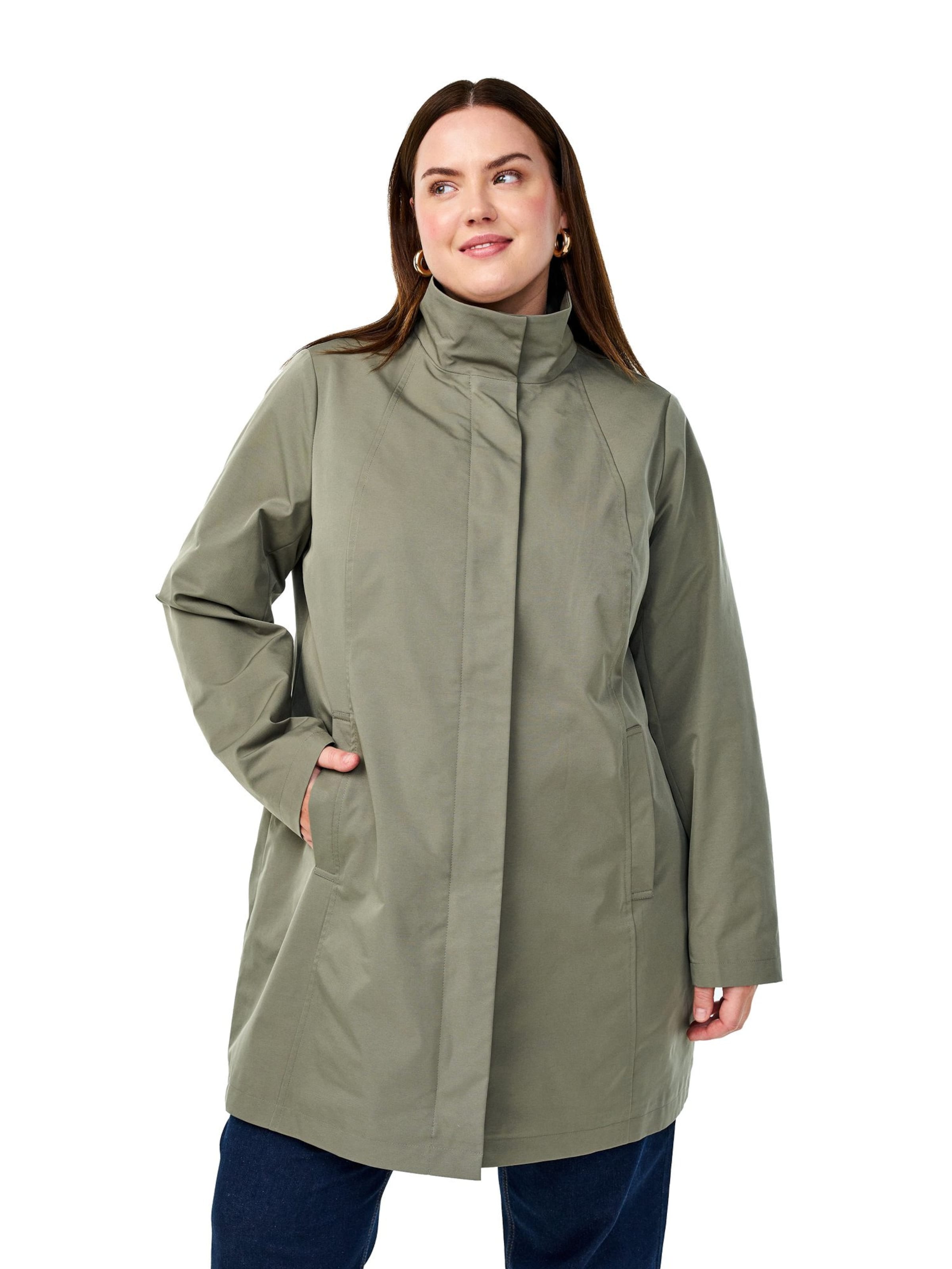 Zizzi Between-seasons parka 'CASHELBY' in Green: front