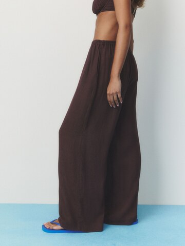 Wide leg Pantaloni di self. in marrone