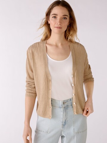 OUI Gebreid vest in Beige: voorkant