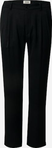 DRYKORNregular Hlače s naborima 'LEEK' - crna boja: prednji dio