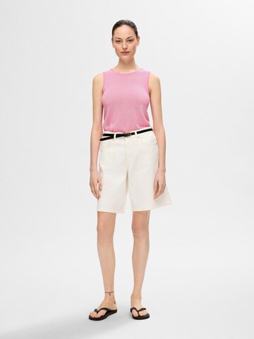 SELECTED FEMME Stricktop 'Moon' in Pink