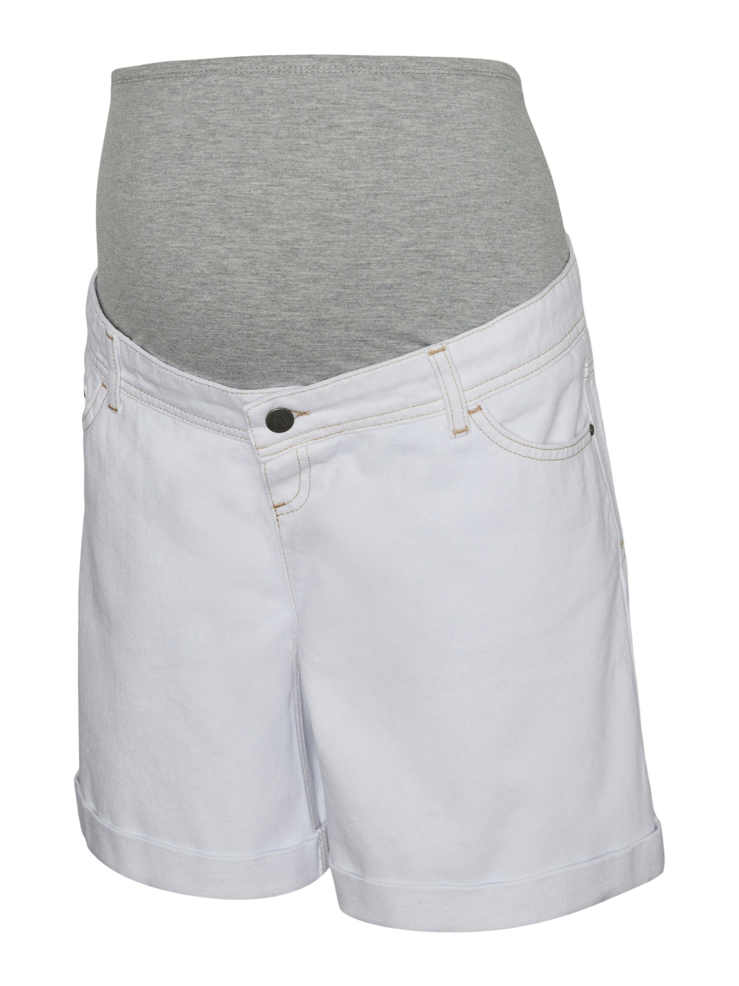 MAMALICIOUS Shorts 'MLOLLI' in white denim, Produktansicht